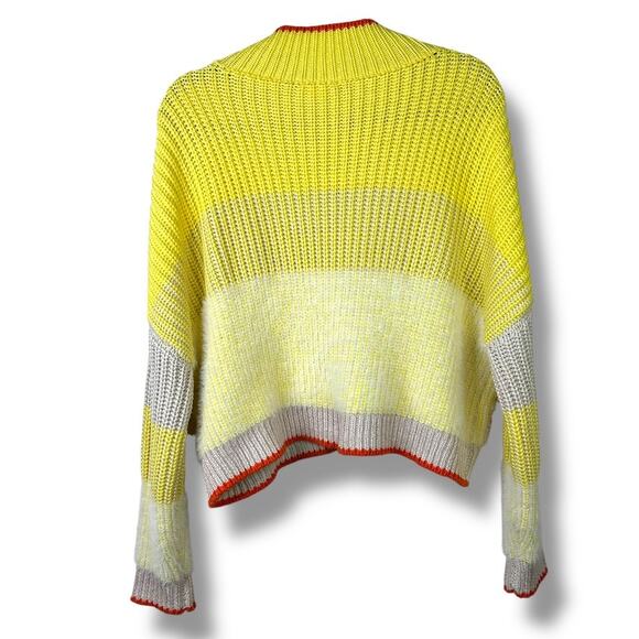 Bucket List Free People Sunbrite Yellow Multi Chunky Knit Turtleneck Sweater - Picture 10 of 12